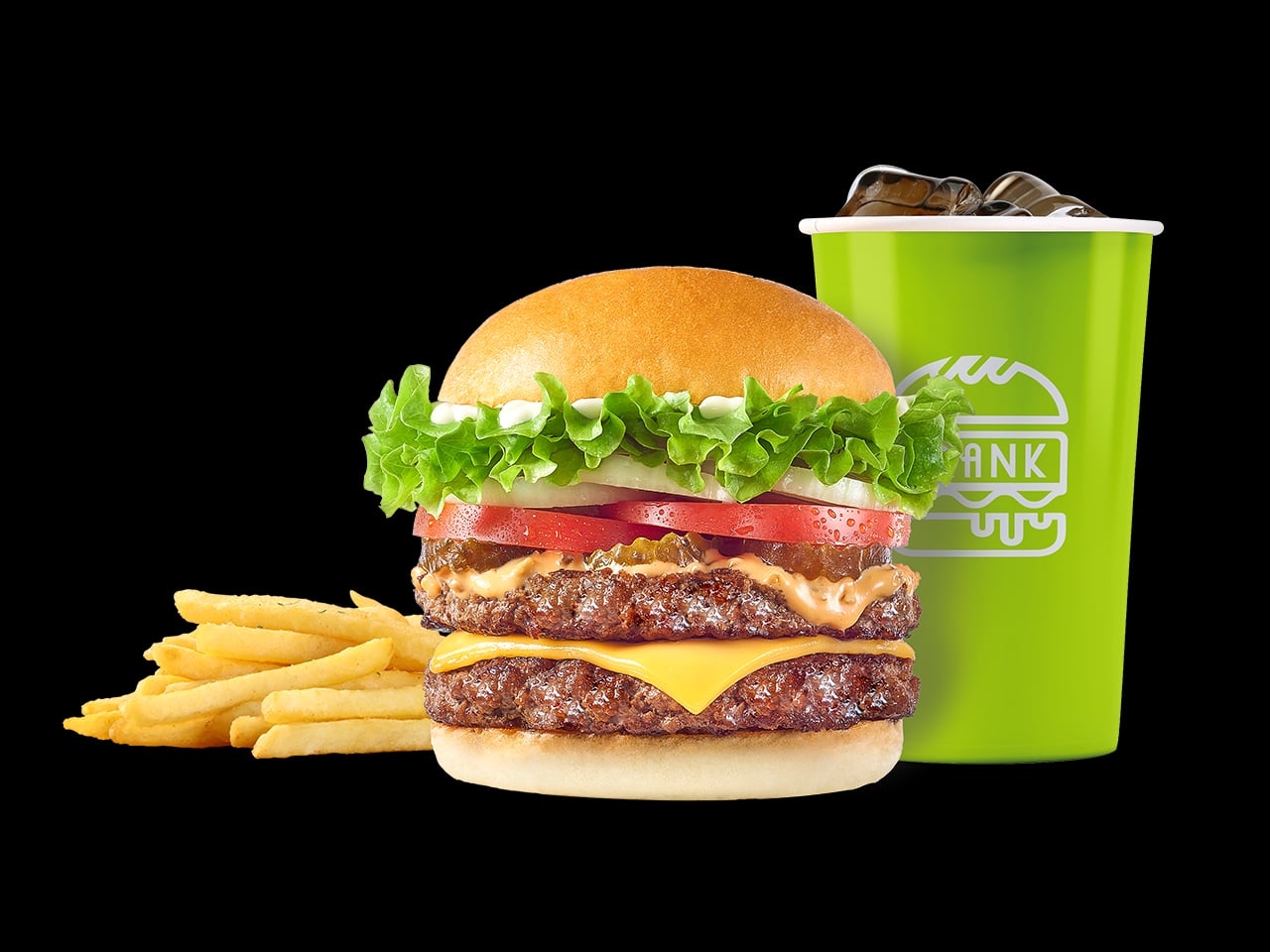 ダブルビーフチーズバーガー セット